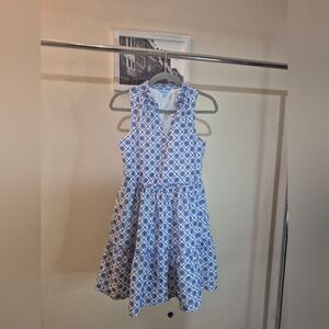 Draper James Blue and White Patterned Dress